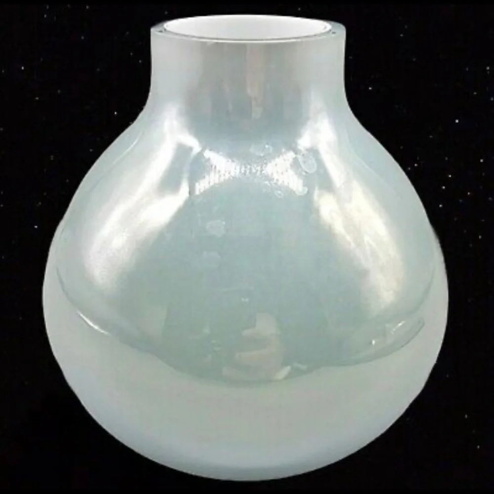 Crate And Barrel Opalescent Rounded Bud Vase Thick 7” T made in Poland